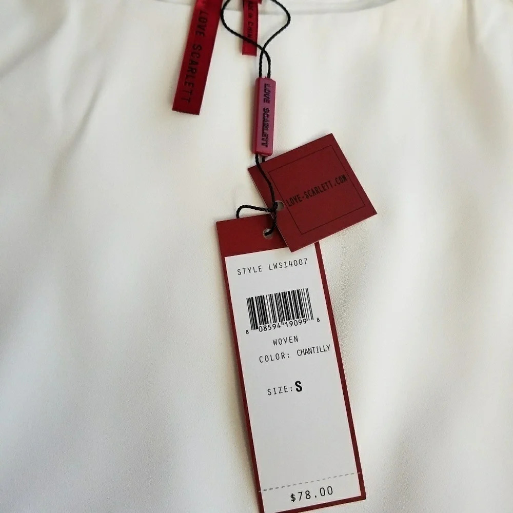 $78 Love Scarlett Womens White Ruffle Blouse S - Picture 4 of 6